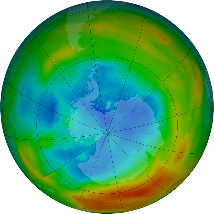 Antarctic ozone map for 03 September 1983